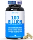 GOBIOTIX 100 milliards - Supplément aux enzymes digestives - Probiotiques Multivitamine - Mélange de fibre prébiotique - 100 milliards CFU - Mélange de fruits et de verts biologiques - Vegan, non OGM - 30 capsules