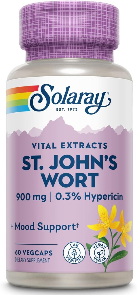 SOLARAY St. Johns Wort Aerial Extract 450mg Deux fois par jour.