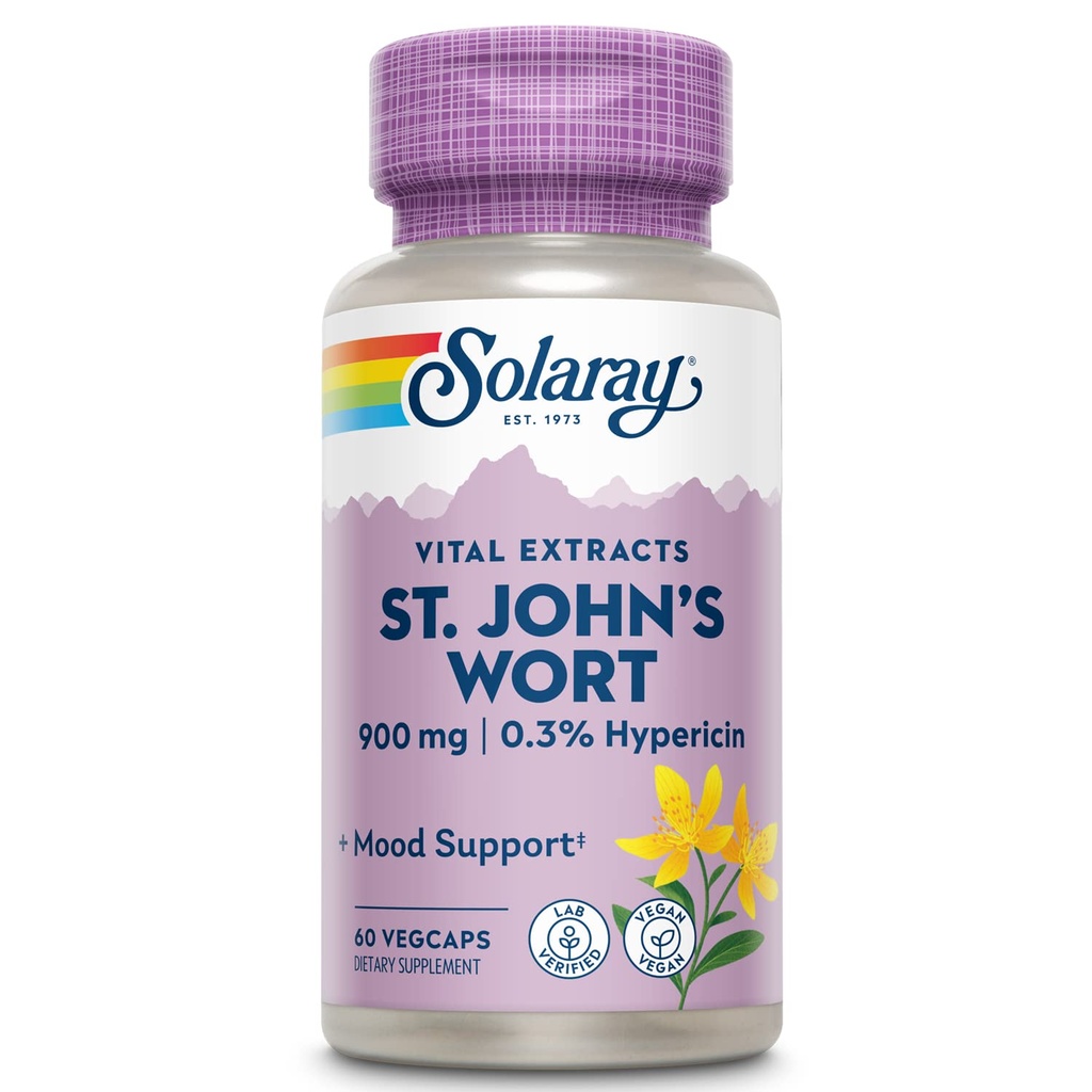 SOLARAY St. Johns Wort Aerial Extract 450mg Deux fois par jour.