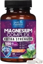 Capsules complexes de magnésium 500 mg avec oxyde, glycinate, malate, citrate - Suppléments minéraux de magnésium chélatés complexes d'absorption élevée - pour le soutien de la santé musculaire, osseuse et cardiaque - 60 capsules