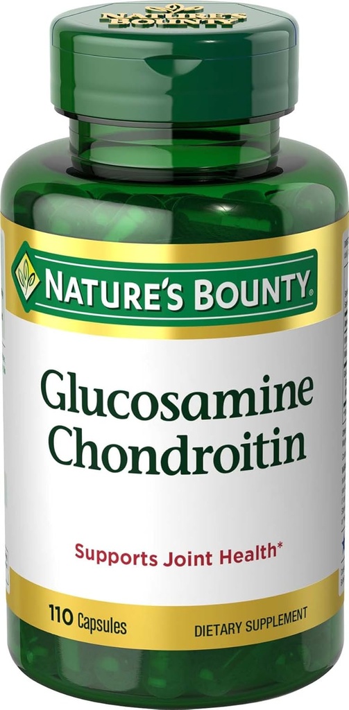 Nature's Bounty Glucosamine Chondroïtine Pills et complément alimentaire, soutien santé mixte, 110 Capsules
