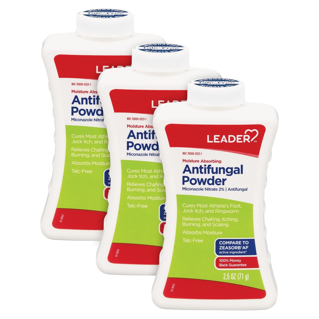 La poudre AF du pied de l'athlète LEADER, l'absorption d'humidité, sans Talc, 2,5 once