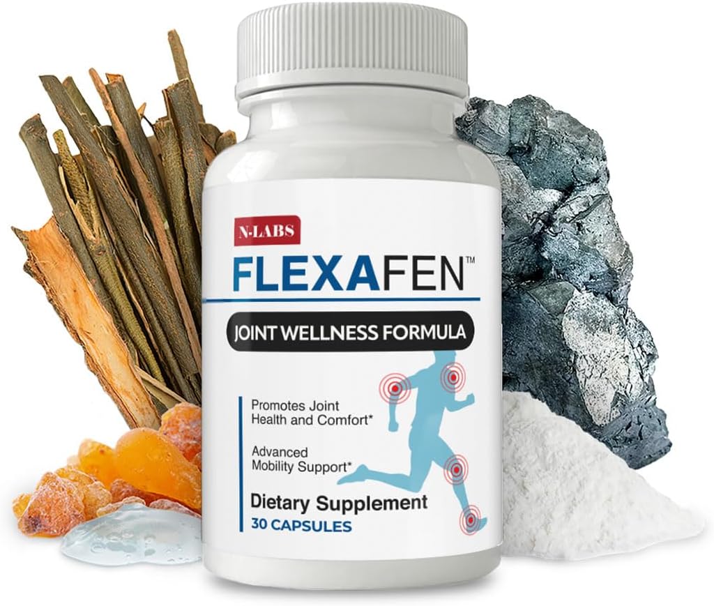 Supplément de soutien conjoint N-Labs Flexafen – Soutien de santé conjoint avec MSM, collagène de type 2, acide hyaluronique, boron et saule blanche – Soutient le confort, la flexibilité et la mobilité des articulations – 30 capsules