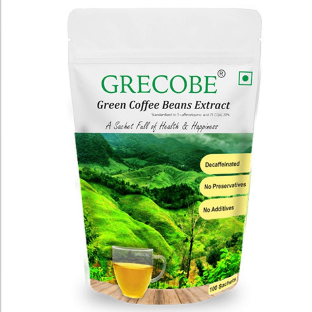 Extrait de fèves de café vert 100% pur avec des acides chlorogènes 50%, décaféinés, antioxydants.