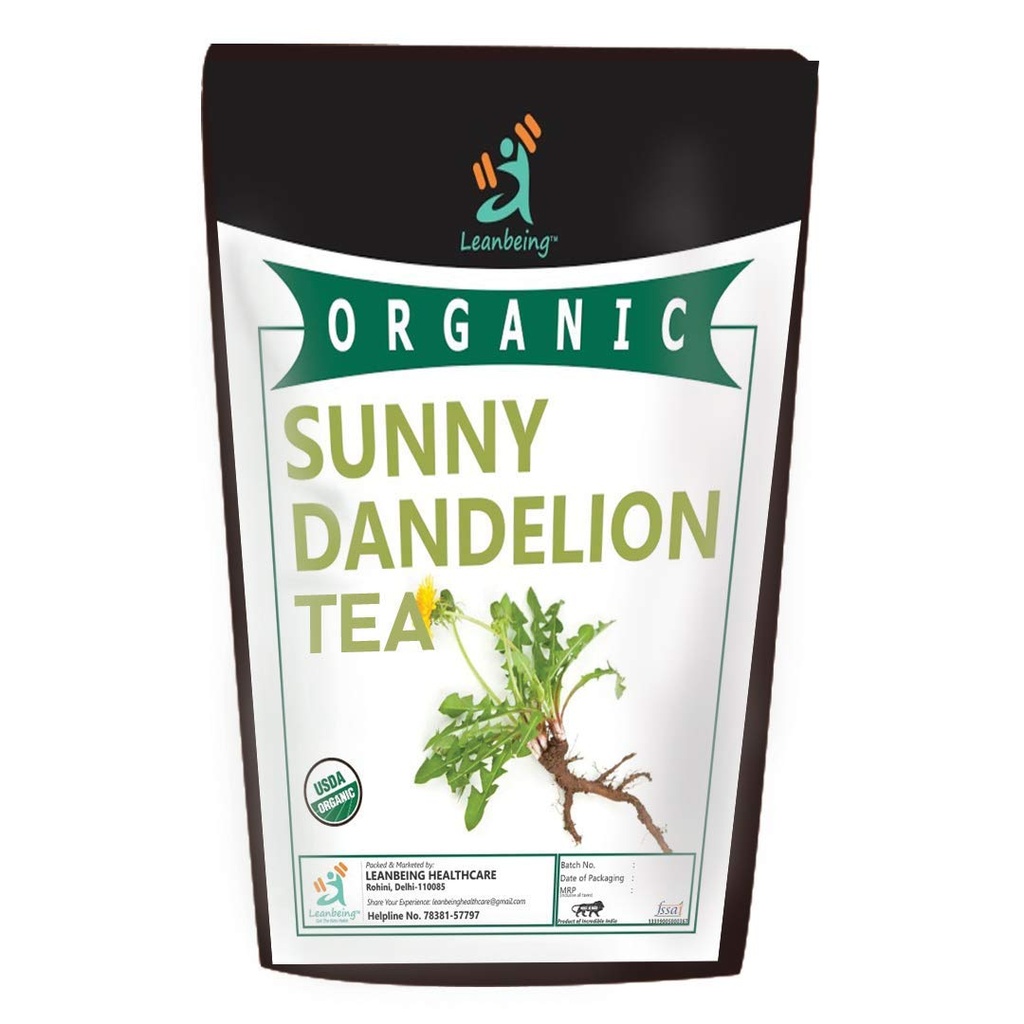 Astha Leanbeing Organic Dandelion Leaf & Root (100Gm) Thé à base de plantes pour nettoyer le foie, soutient la fonction rénale et la santé