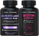 Vitamines vitales Multi Collagène Plus Pills + Biotine complexe Pills