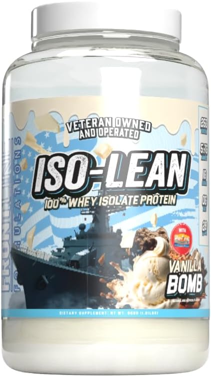 Isolée, 100 % d'isolat de protéines de lactosérum, Absorption rapide, Iso Lean, Sucre faible, Maximiser la récupération, 25 grammes par service, Vétéran possédé et utilisé (28 portions, haricots de vanille)
