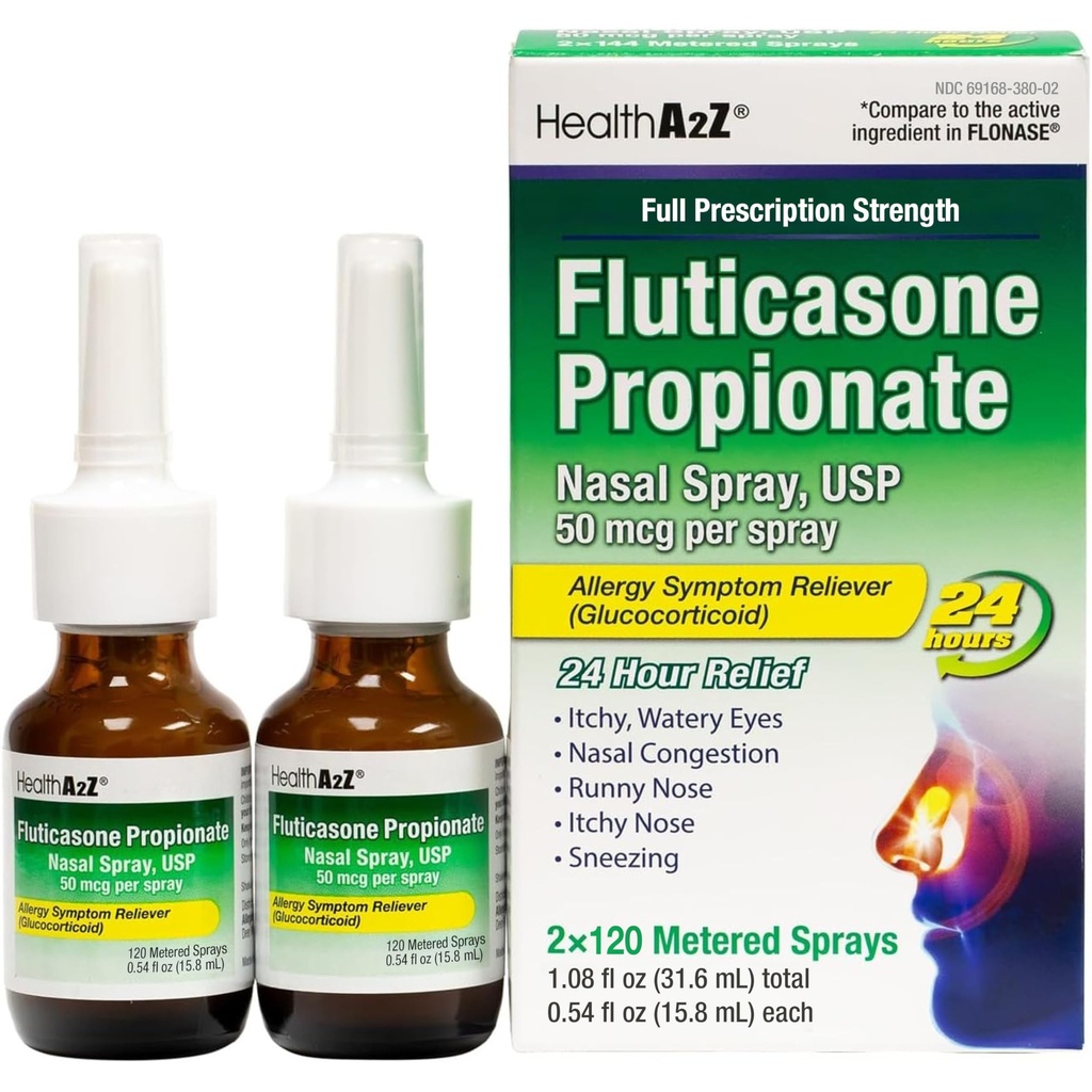SantéA2Z® Fluticasone Propionate Nasal Sprays de soulagement de l'allergie Spray de soulagement de l'allergie