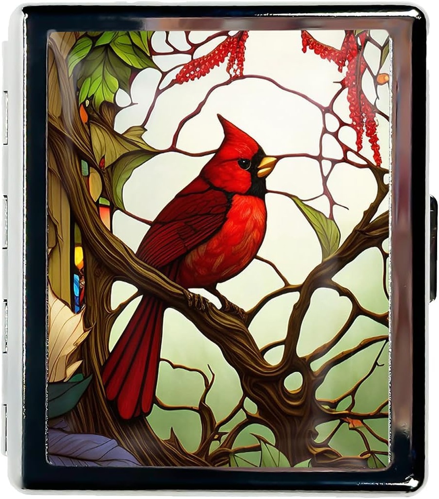 Pill Organizer Small Pill Case for Purse Essentials 7 jours Coffret à pilules mignon avec miroir Coffret à pilules portable pour les cadeaux de voyage Pocket ou Purse Pill Containe (verre cardinal)