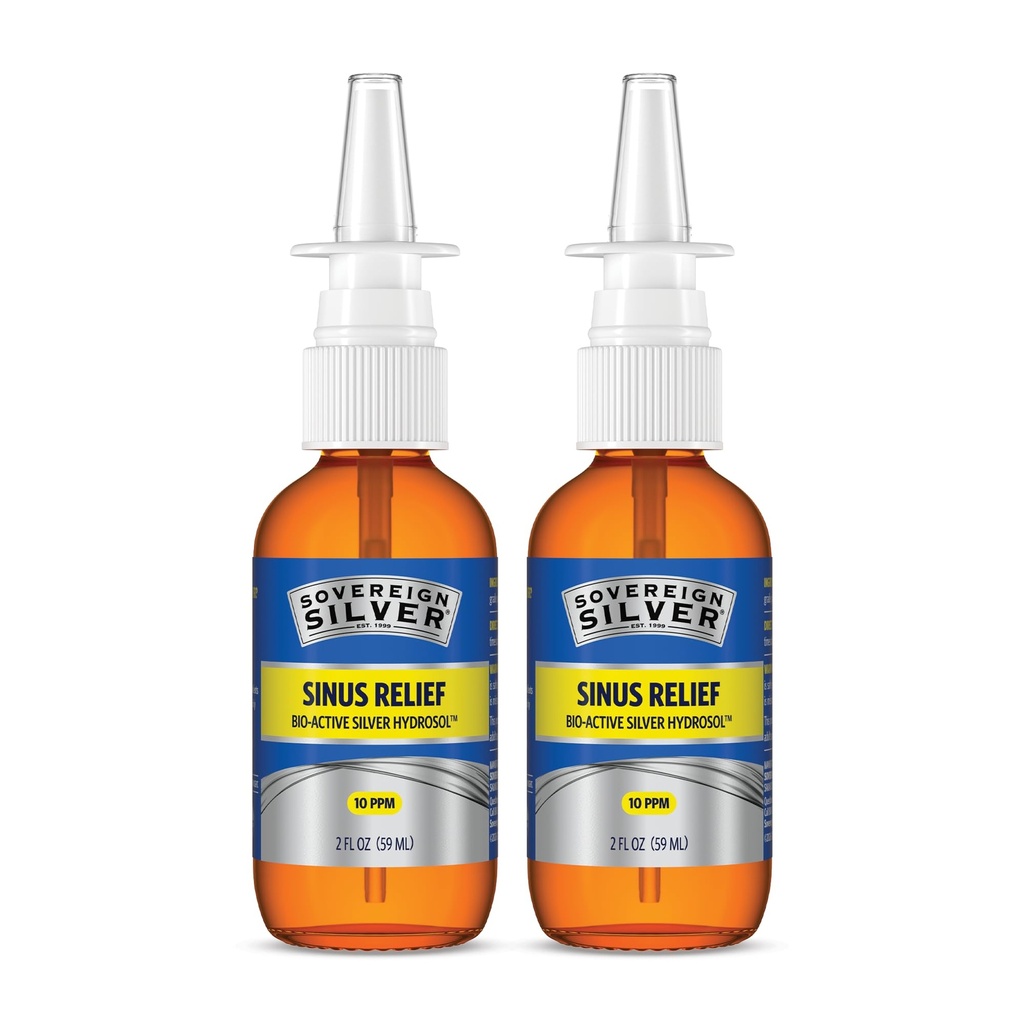 Superior Silver Bio-Active Colloïdal Silver Hydrosol pour le support immunitaire - 10ppm - 2oz - Spray nasal - Pack de 2