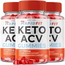 rize labs - RapidFit Keto ACV Gummies pour la perte de poids avancée avec supplément de vinaigre de cidre d'Apple aide à réduire la graisse Belly pour la force supplémentaire (180 Gummies)