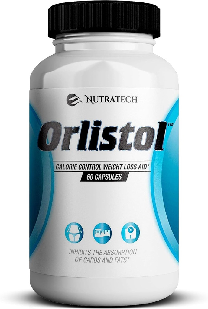 Nutratech Orlisol - Carb et Fat Bloker Weight Loss Aid and Diet Pill for Powerful Fat Burning and Appetite Suppression. Excellent pour Keto Diet pour revenir à la kétose rapidement. 60 comte.