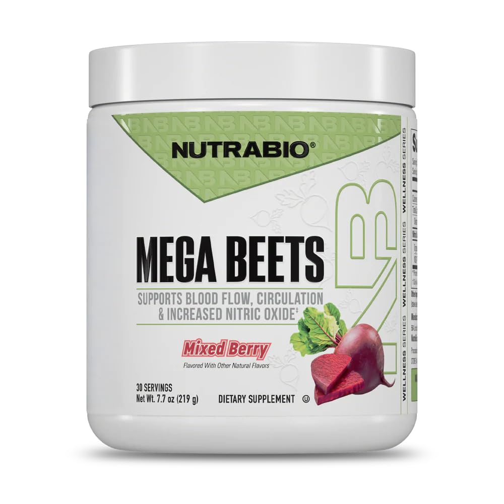 La poudre de racine de betterave biologique NutraBio Superfood avec des nitrates et des antioxydants - soutient la performance, la circulation, le flux sanguin et la santé globale - non-OGM, végétarien, 30 portions