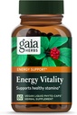Gaia Herbs Energy Vitality - Supplément de soutien à l'énergie pour maintenir des niveaux d'énergie et de stress sains - avec Ginkgo, Ginseng, Green Tea et Nettle* - 60 phytocapsules liquides végétaliens (20 jours)