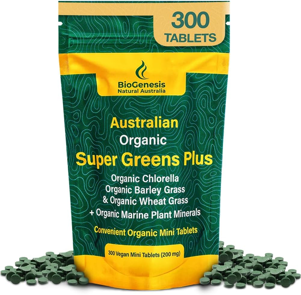Biogenesis SuperGreens Plus Comprimés – 300 Nombre (200 mg)