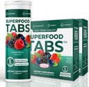 Superfood Tabs Superfoods Company Detox Cleanse Drink - Supplément nutritionnel pour les femmes et les hommes - Soutien poids santé, santé digestive, rages et soulagement de ballonnement - Mélange de saveur de baie [60 comprimés]
