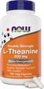 MAINTENANT Aliments L-Theanine, double dosage 200 mg par capsule - 180 gélules - Enhanced with 100mg Inositol - Végétarien, Non-OGM - Lthéanine 200mg Supplément