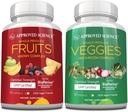 Sciences approuvées Fruits et légumes - 42 Fruits entiers et supplément de légumes - Santé et vitalité améliorées - Vitamines naturelles quotidiennes, minéraux, antioxydants - 90 capsules chacune - 1 mois