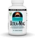 Source Naturals Ultra-Mag, supplément alimentaire végétalien, 5-en1 Biodisponible Magnésium, relaxe les muscles et calmants Nerves*, capsules végétaliennes (180)
