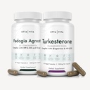 Fadogia Agrestis 600mg + Turkestérone 500mg Bundle (2X Plus Pure - 20% Extrait Std) (3X Absorbance avec BioPerine et Hydroxypropyl-Beta-Cyclodextrine) soutient la récupération musculaire saine, l'endurance - végétalien