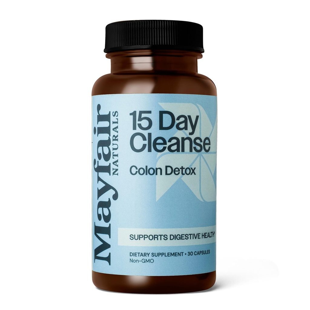 15 jours de nettoyage Colon Detox, supplément alimentaire, 30 capsules, naturel laxatif pour la constipation et supplément de santé digestif
