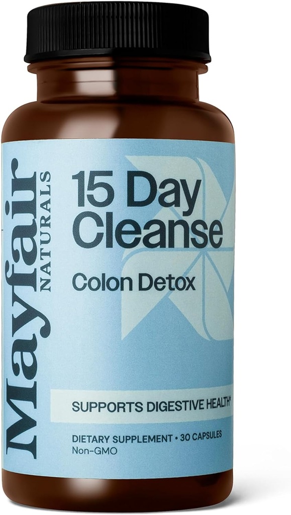 15 jours de nettoyage Colon Detox, supplément alimentaire, 30 capsules, naturel laxatif pour la constipation et supplément de santé digestif
