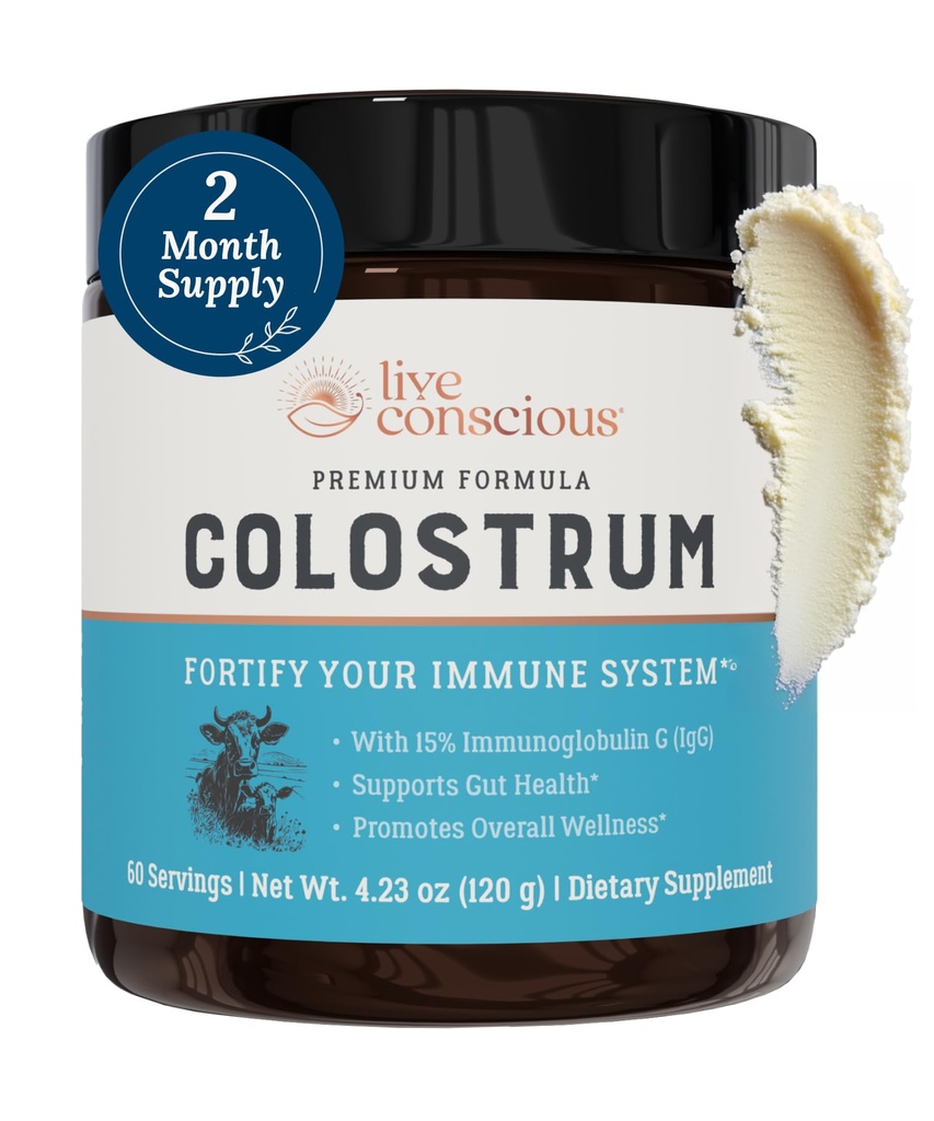 Poudre de colostrum vivante et consciente - Supplément de colostrum herbeux avec la lactoferrine pour l'absorption de fer - Bovin Colostrum un supplément du système immunitaire