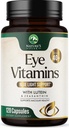 Vitamines oculaires et supplément minéral - Contient du zinc, du cuivre, de la lutéine et de la zéaxanthine, soutient la souche oculaire sèche, la santé de la vision pour les adultes, non-OGM, soins des yeux végétaliens et suppléments minéraux - 120 capsules