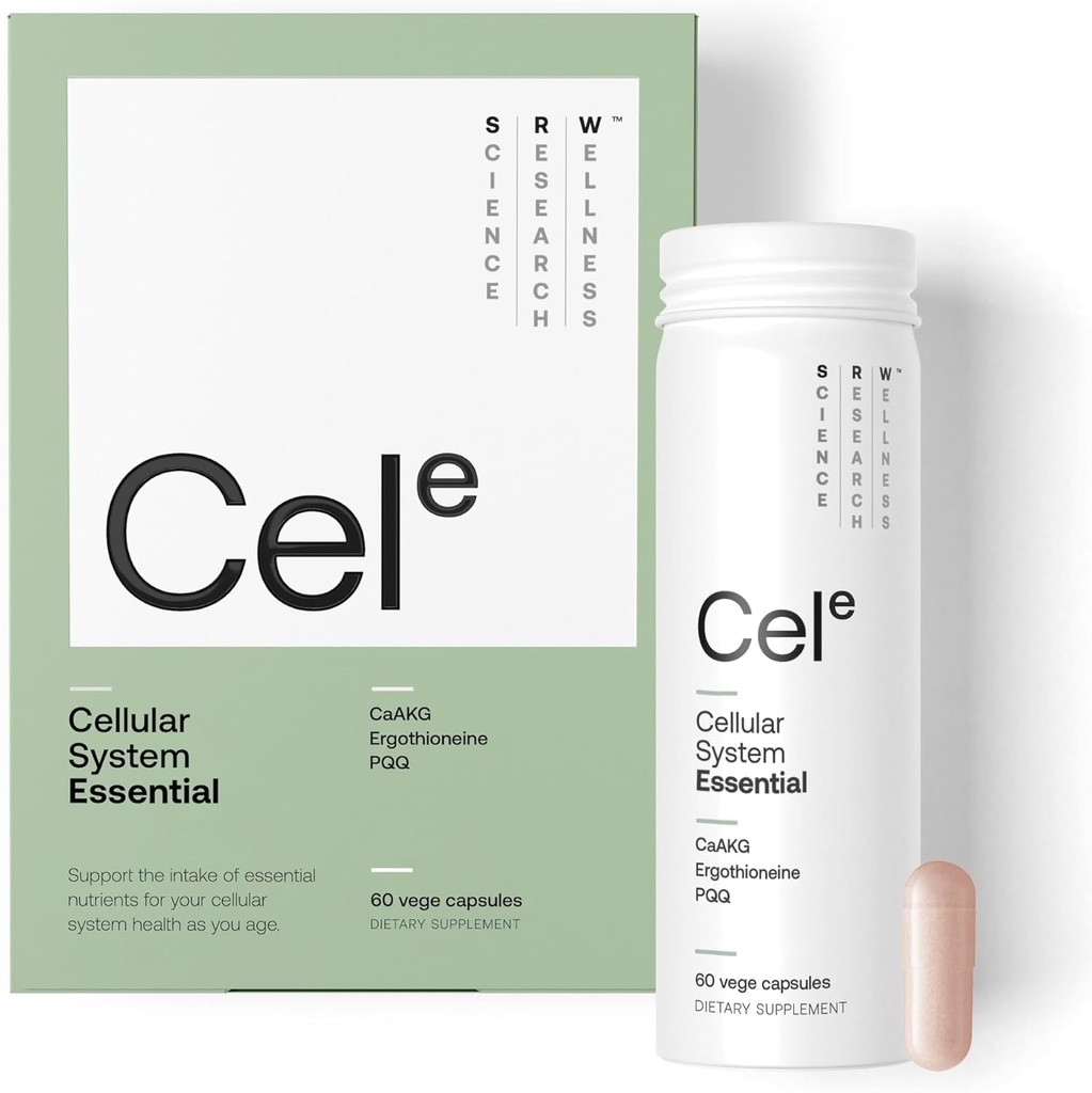 SRW Cel Essential: supplément de bien-être pour le vieillissement en santé et la longévité soutient l'énergie, la performance mentale et la santé musculaire.