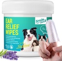 Wipes nettoyant l'oreille des chiens - Traitement de l'infection de l'oreille des chiens Soulagement rapide des démangeaisons et de l'inflammation de l'oreille, Wipes d'oreille des chats Enlever doucement les débris de cire d'oreille et l'odeur (50 Pcs, Lavande)