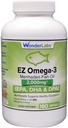 Wonder Laboratories EZ Omega-3 Atlantic Menhaden Supplément d'huile de poisson 2000 mg, sans Burpless, fabriqué aux États-Unis, parfait équilibre de l'EPA+ DHA + DPA 180 Softgels