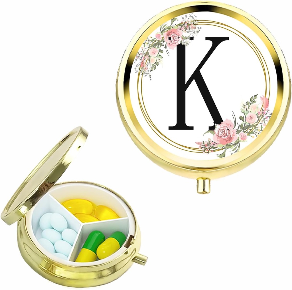 Small Pill Box for Purse Pocket, Personalized Small Pill Case 3 Compartment, Cute Pill Organizer, Gift for Women Teen Girls, Travel Essentials,Excellent Jewelry Box,RingPresentation Box