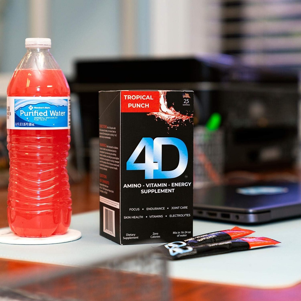 4D Énergie propre Amino-Vitamine-Énergie-Supplément 25 unités en 1 paquet, 25Conte ()