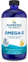 Nordic Naturals Omega-3, Saveur de citron - 16 oz - 1560 mg Omega-3 - Huile de poisson - EPA & DHA - Soutien immunitaire, santé cérébrale et cardiaque, bien-être optimal - Non-OGM - 96 portions