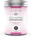 Collagène et Céramides+, formule beauté améliorée avec astaxanthine et biotine, vitamine A, B2, B3, B12, C & D favorise l'hydratation et l'élasticité de la peau, non-OGM, sans gluten, sans soja, 60 capsules