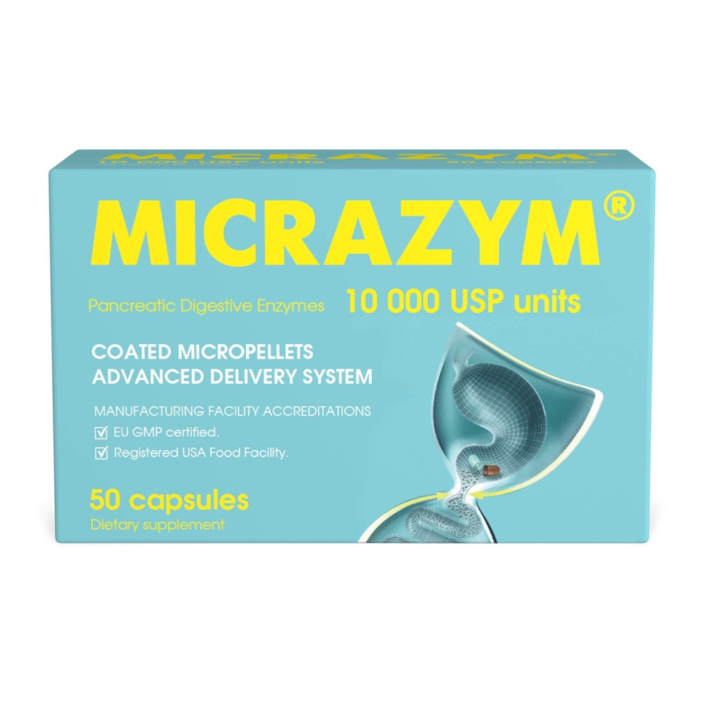 AVVA Pharmа Enzymes pancréatiques - 10 000 USP Enzymes Pancréatiques efficaces - Enzymes digestifs pour la digestion - 50 Capsules à action rapide avec Amylase, Lipase et Protase