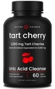 Capsules d'extrait de cerise de tart biologique 12 000mg - Fabriquées à partir de concentré de cerise de tart de Montmorency, de graines de céleri et de bilberry - Nettoyage de l'acide urique et soutien articulaire - Capsules végétaliennes