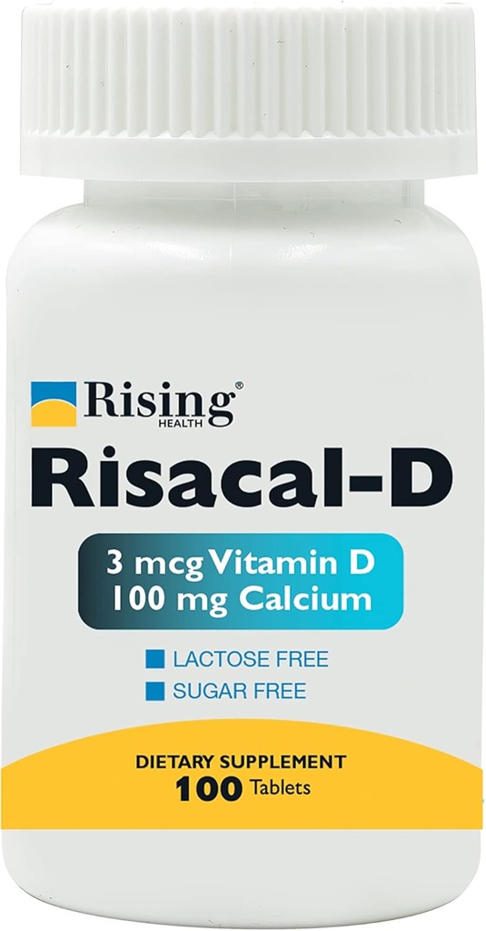 La santé augmente - Risacal-D - Vitamine D3 et supplément de calcium - 100 Comprimés
