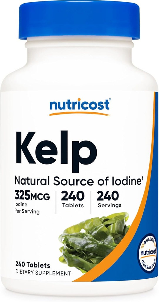 Nutricost Kelp Tablets, 325mcg of Iodine, 240 Tablets - Non-GMO, Gluten Free
