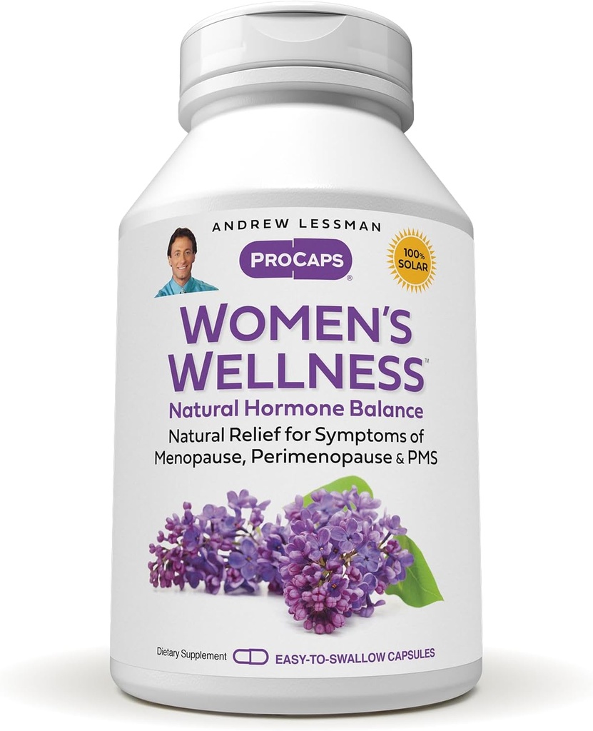 ANDREW LESSMAN Femmes Wellness 60 Capsules - Soulage naturellement les symptômes de la PMS, de la ménopause et de la périménopause, avec les isoflavones de soja, l'EGCG, la canneberge, le brocoli et plus encore. Capsules faciles à avaler