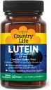 Country Life Lutein 20 mg Supplément - Certifié sans gluten - Eye Health Support with Lutein and Zeaxanthin - Réduit la souche oculaire des écrans - Pas de levure, maïs, blé, lait - 60 Softgels
