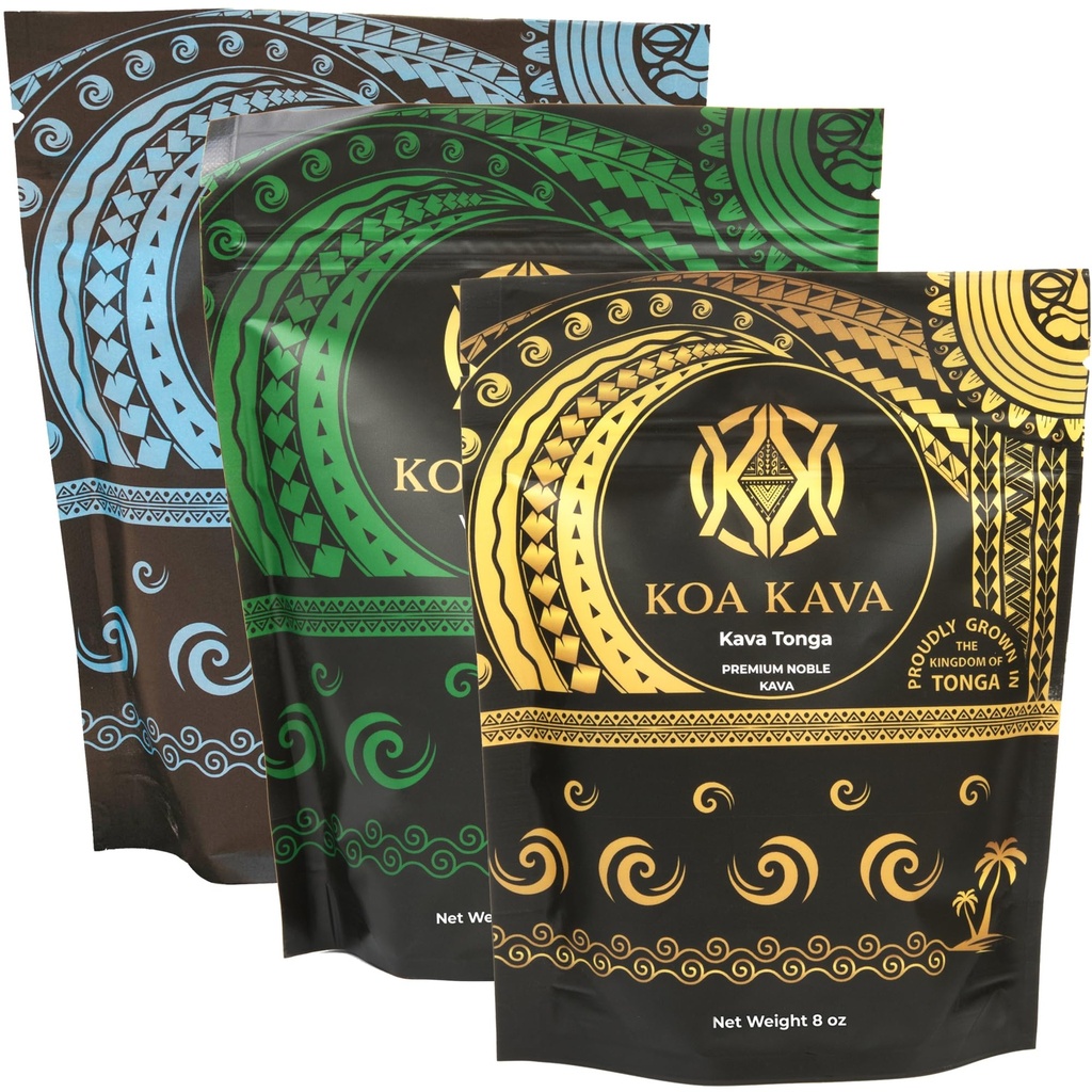 Lot de 8 oz de Koa Kava avec de la poudre de racine de Waka Kava pour les Tonga, Fidjian Waka et Vanuatu