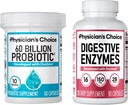 CHOIX du physicien - Trousse de santé optimale Gut : 60 milliards de probiotiques 60ct + enzymes digestives 90ct pour le confort digestif et le soutien immunitaire
