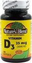 Nature's Blend Vitamin D3 25 MCG (1000 IU) Easy-to-Swallow, 100 SOFTGELS