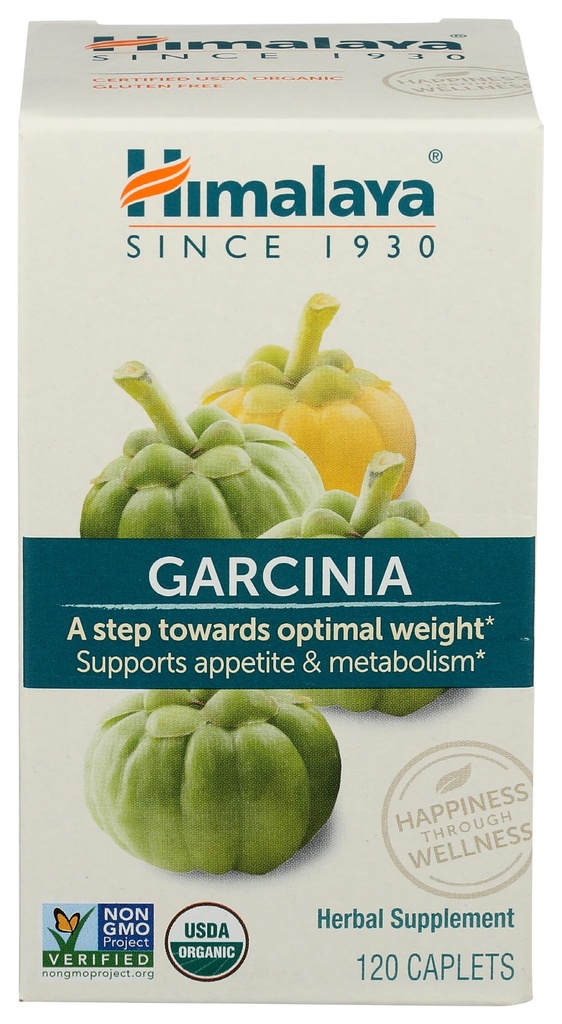 Supplément à base de plantes de l'Himalaya Bio Garcinia Cambogia, soutien de l'appétit, métabolisme lipidique, soutien du poids, USDA Organic, non-OGM, végétalien, 600 mg, 120 Caplets à base de plantes