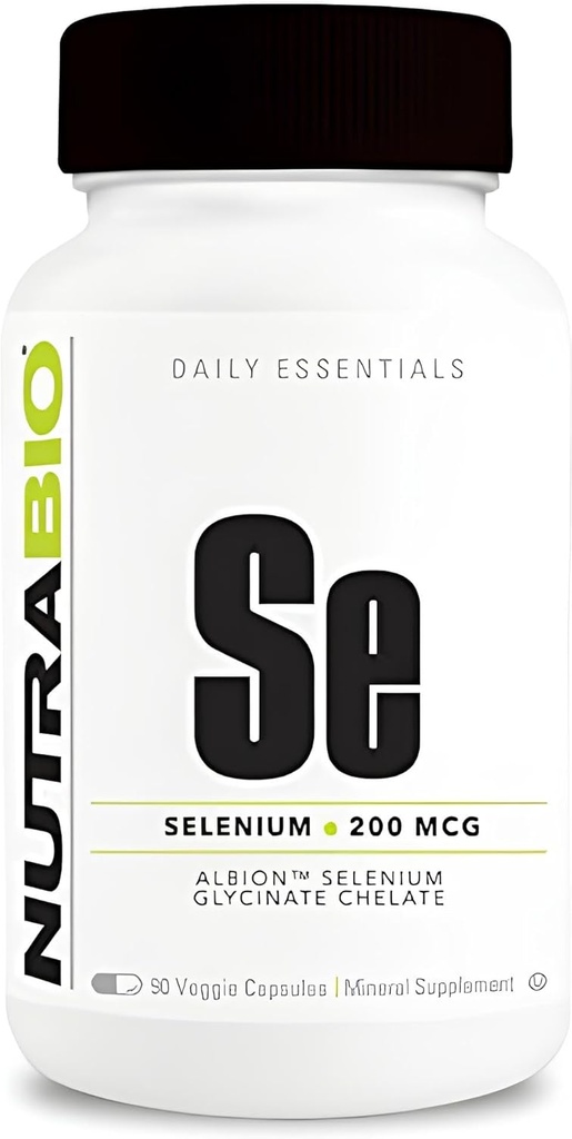 NutraBio Sélénium Supplément, 200mcg - 90 Capsules végétales