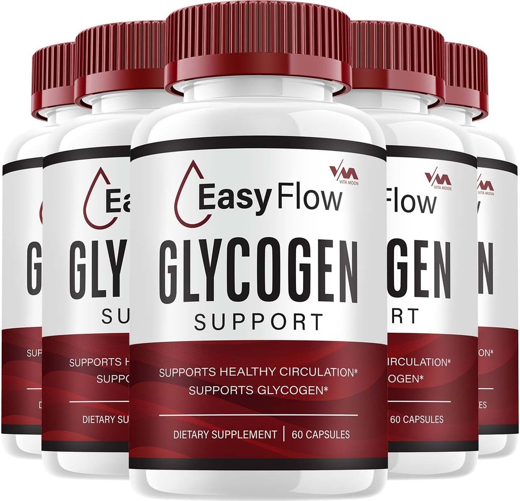 (5 Pack) EasyFlow Glycogen – Easy Flow Capsule Cleaner, pilules EasyFlow, formule avancée pour le bien-être général, avis Easy Flow Glycogen, 300 capsules