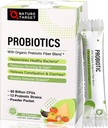 NATURE TARGET Probiotiques pour les femmes-hommes-enfants Probiotique poudre 60 milliards CFUs 13 souches - Prébiotiques et probiotiques pour la santé digestive, plateau stable, non-OGM, sans gluten 30 paquets
