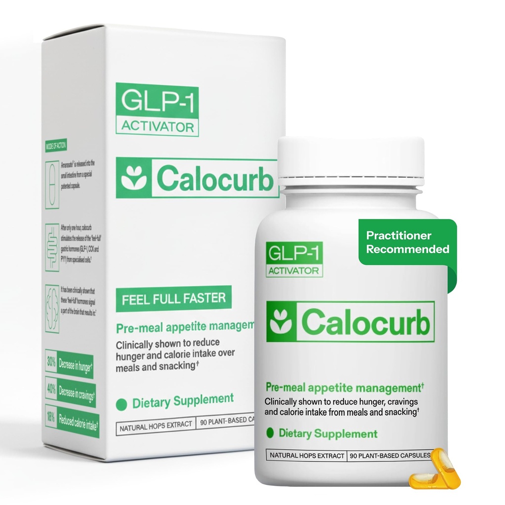 Supplément de contrôle de la calorie 6X naturel GLP-1 Activateur, formule officielle et brevetée d'amarasate, supplément alimentaire à base végétale GLP1, gère l'apéritif, la faim et les crampes, 1 mois d'approvisionnement moyen, 90 comtes