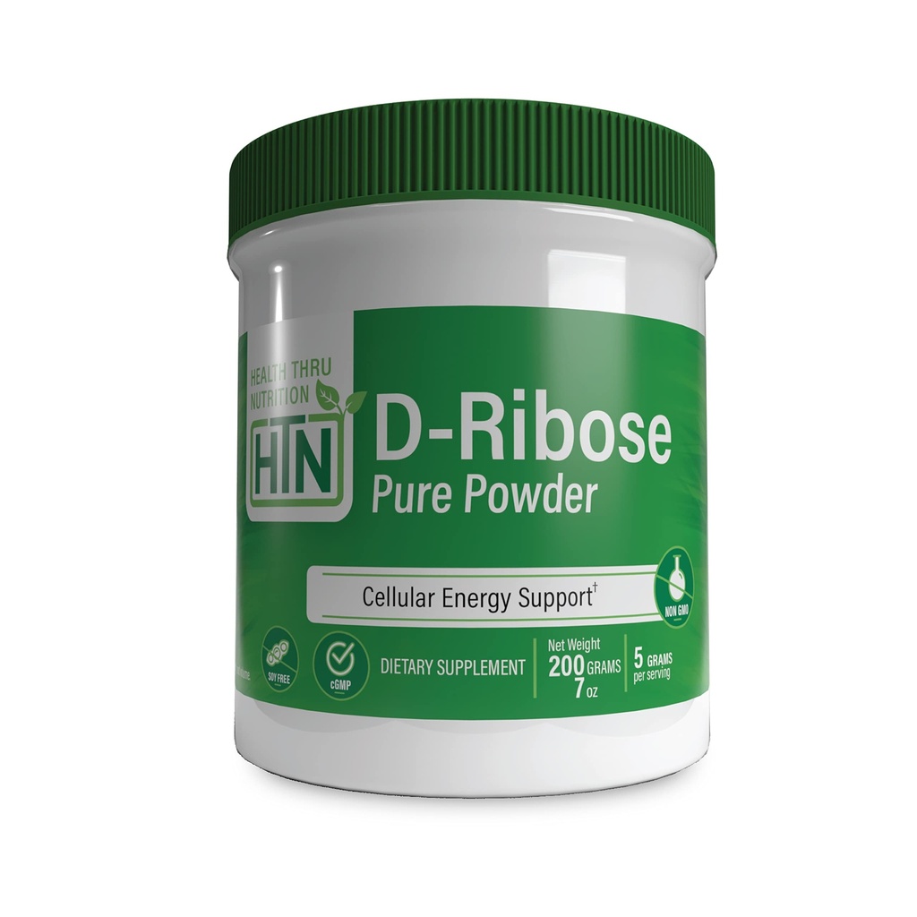 Health Thru Nutrition D-Ribose Pure Powder 200 Grams | 5 Grams Per Serving | Cellular Energy Support | Non-GMO Ribose Dietary Supplement (200g 7 oz)